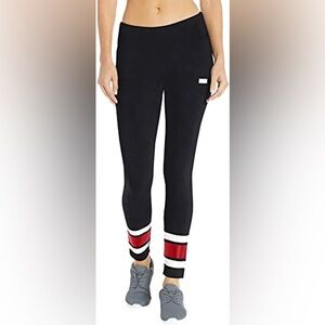 New Balance Black and Red Striped Leggings XS NWT